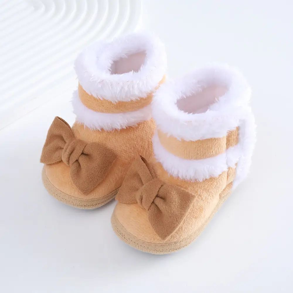 2023 New newborn baby shoes soft bottom baby shoes 4-6-8-10month autumn winter fleece-lined toddler shoes princess shoes — feature 10
