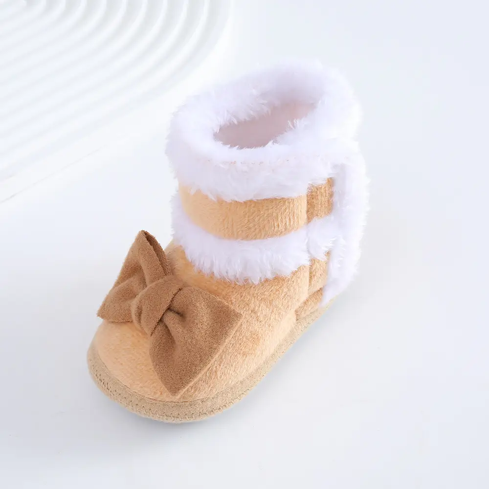 2023 New newborn baby shoes soft bottom baby shoes 4-6-8-10month autumn winter fleece-lined toddler shoes princess shoes — feature 11