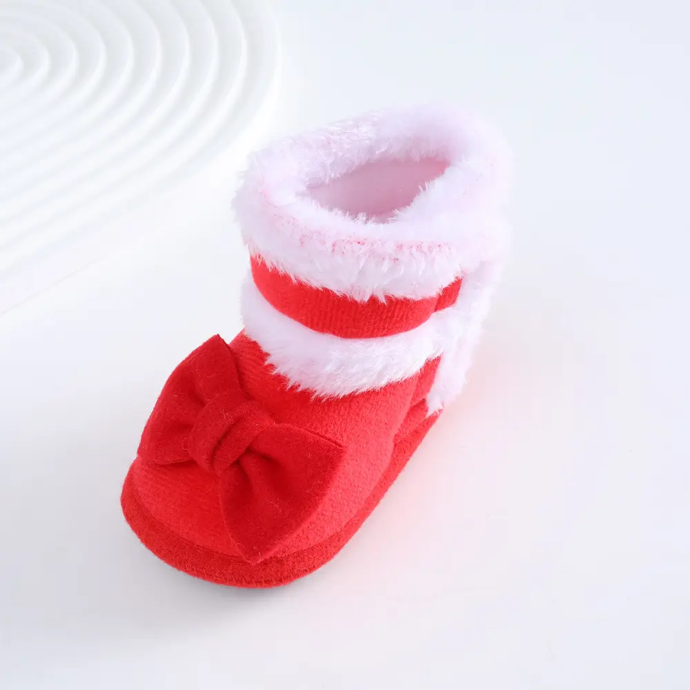 2023 New newborn baby shoes soft bottom baby shoes 4-6-8-10month autumn winter fleece-lined toddler shoes princess shoes — feature 14
