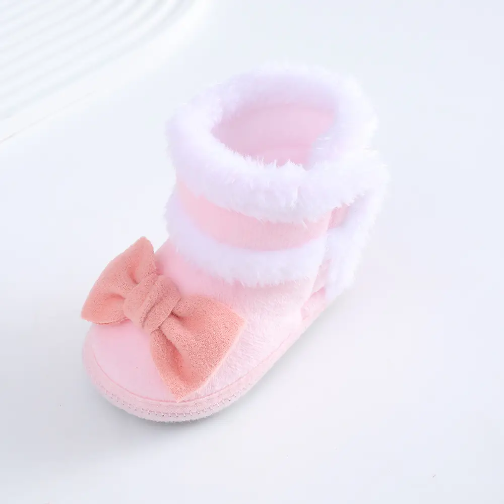 2023 New newborn baby shoes soft bottom baby shoes 4-6-8-10month autumn winter fleece-lined toddler shoes princess shoes — feature 8