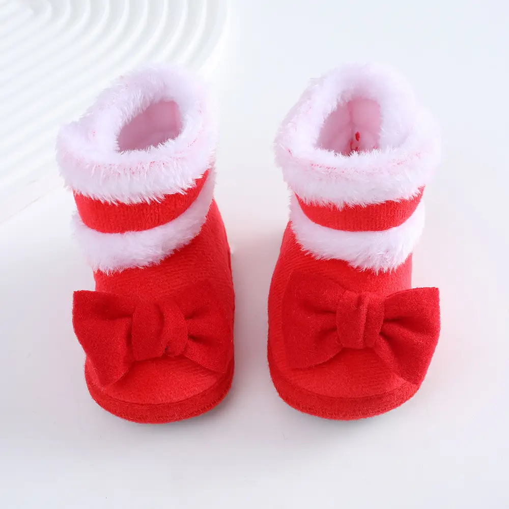 2023 New newborn baby shoes soft bottom baby shoes 4-6-8-10month autumn winter fleece-lined toddler shoes princess shoes - Image 2