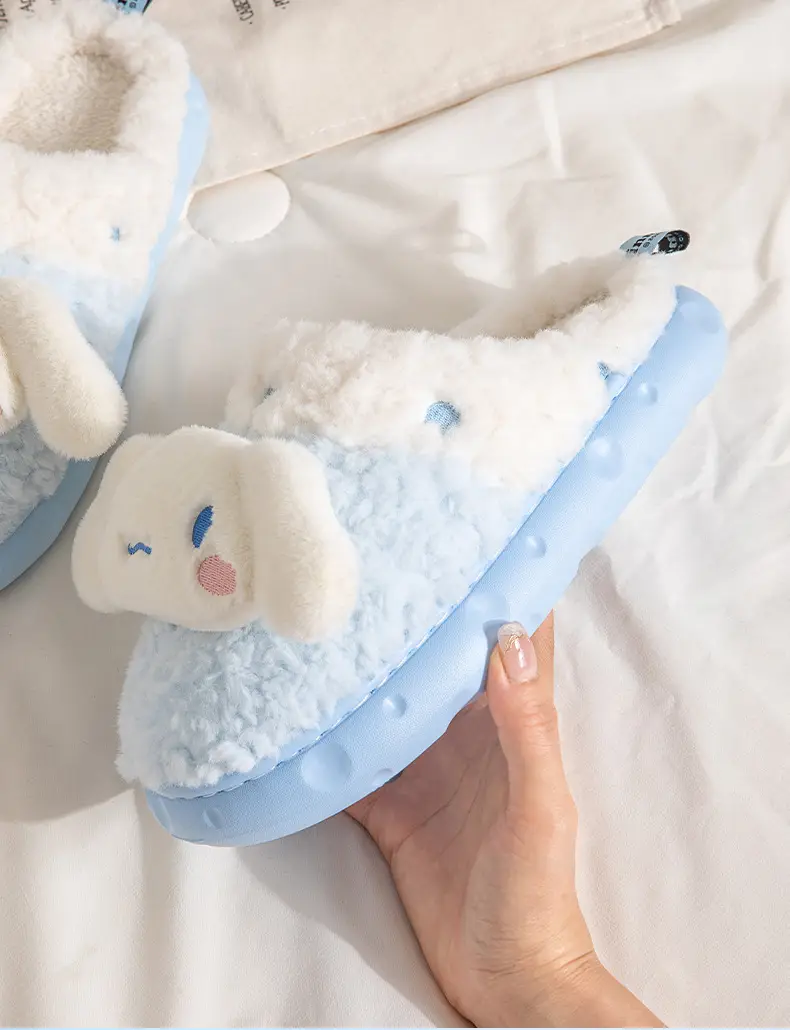 Women's HelloKitty Cotton Slippers for Winter Girls Hello Kitty Warm Thick Bottom fleece-lined Non-Slip Indoor Cotton Slippers for Women — feature 32