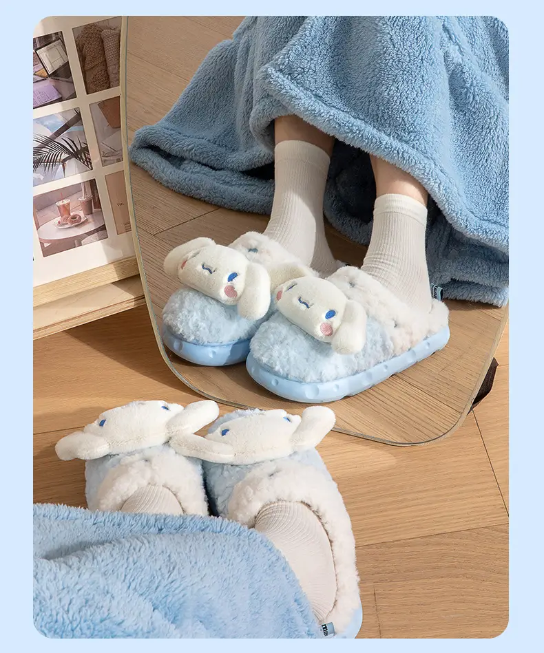 Women's HelloKitty Cotton Slippers for Winter Girls Hello Kitty Warm Thick Bottom fleece-lined Non-Slip Indoor Cotton Slippers for Women — feature 40