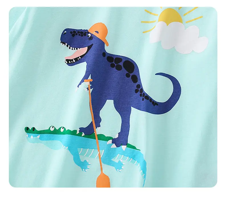 European American Boys Dinosaur Print Long Sleeve T-Shirt Pure Cotton Autumn 2023 — feature 3