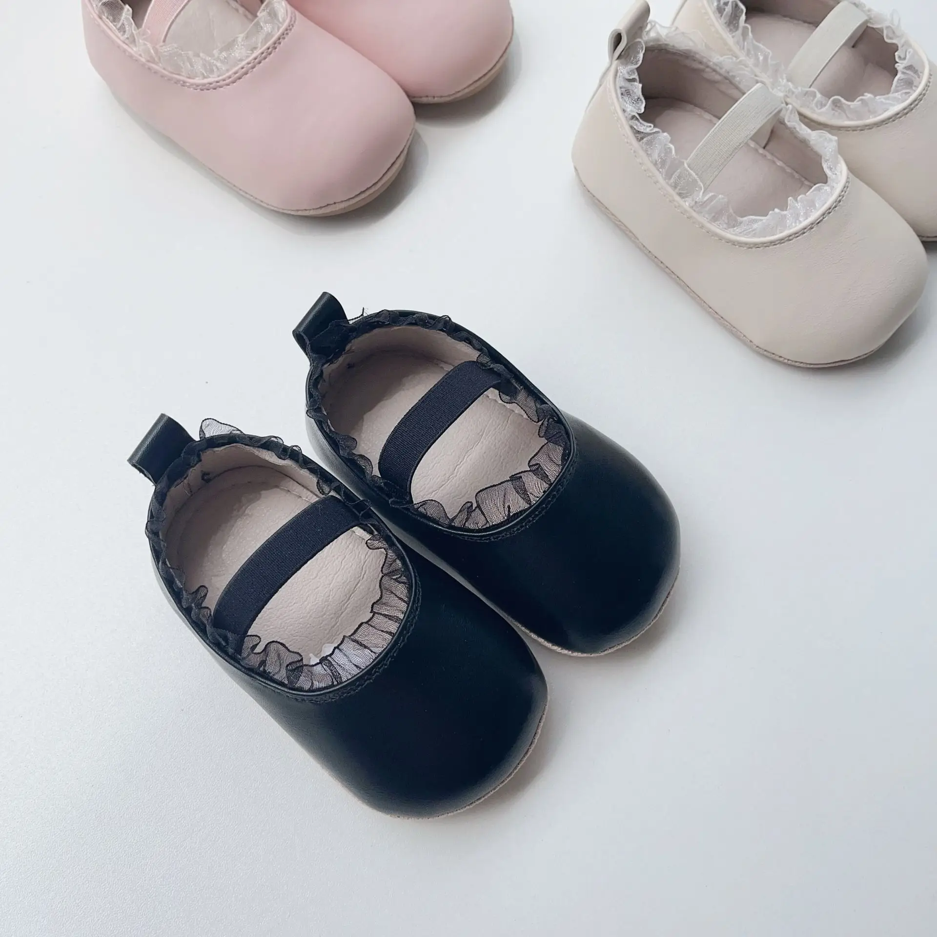Pink Lace Baby Shoes for Girls Non-Slip