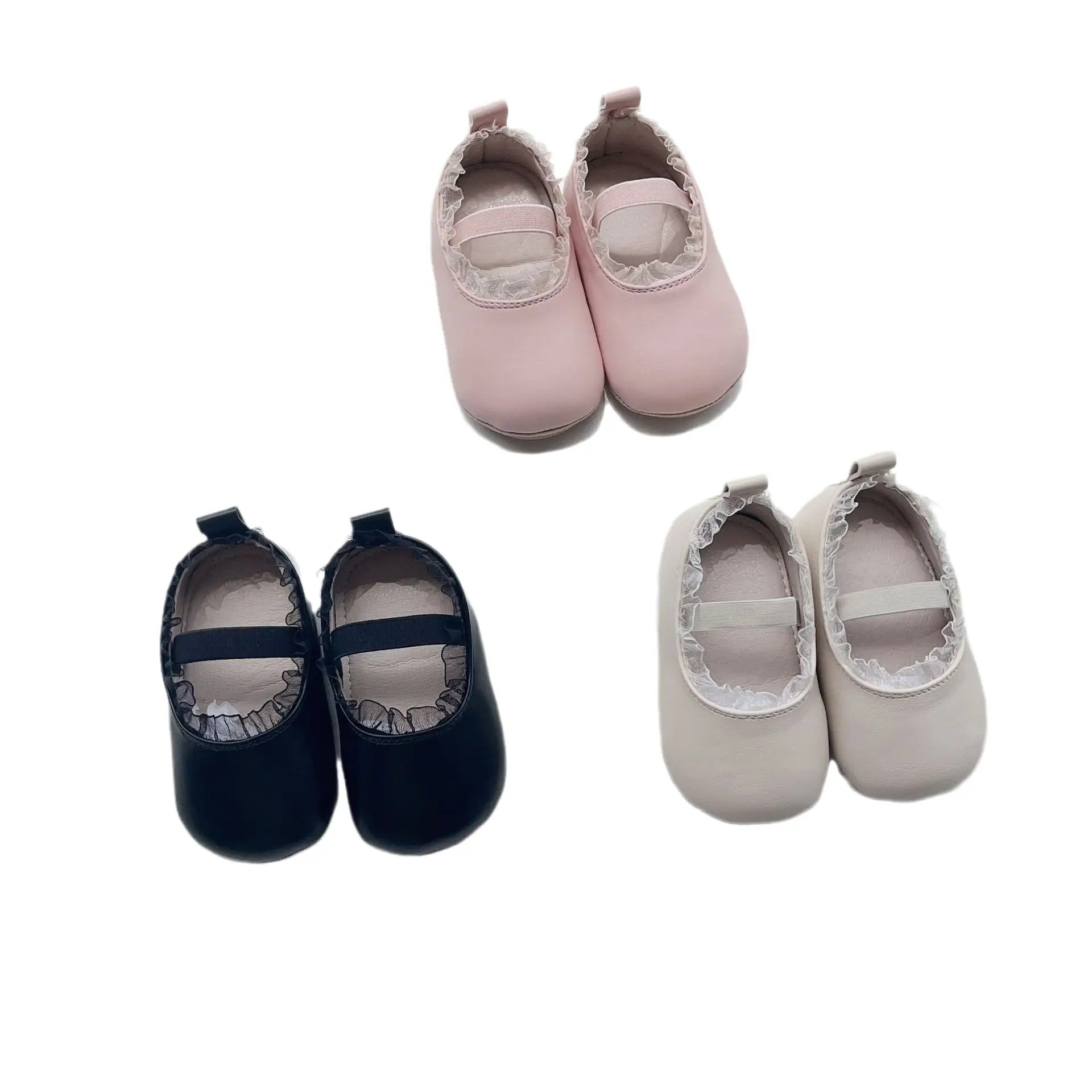Pink Lace Baby Shoes for Girls Non-Slip