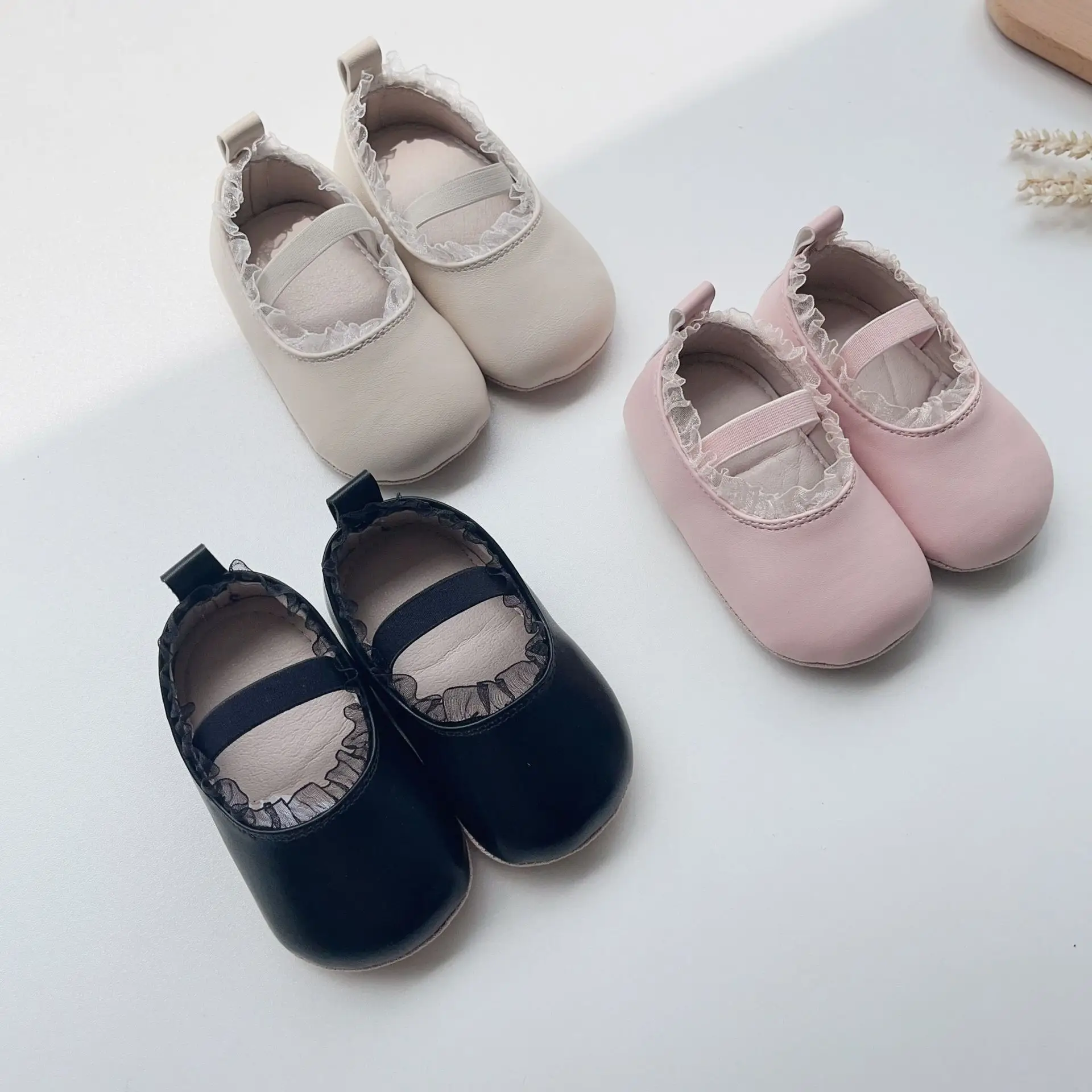 Pink Lace Baby Shoes for Girls Non-Slip — feature 13