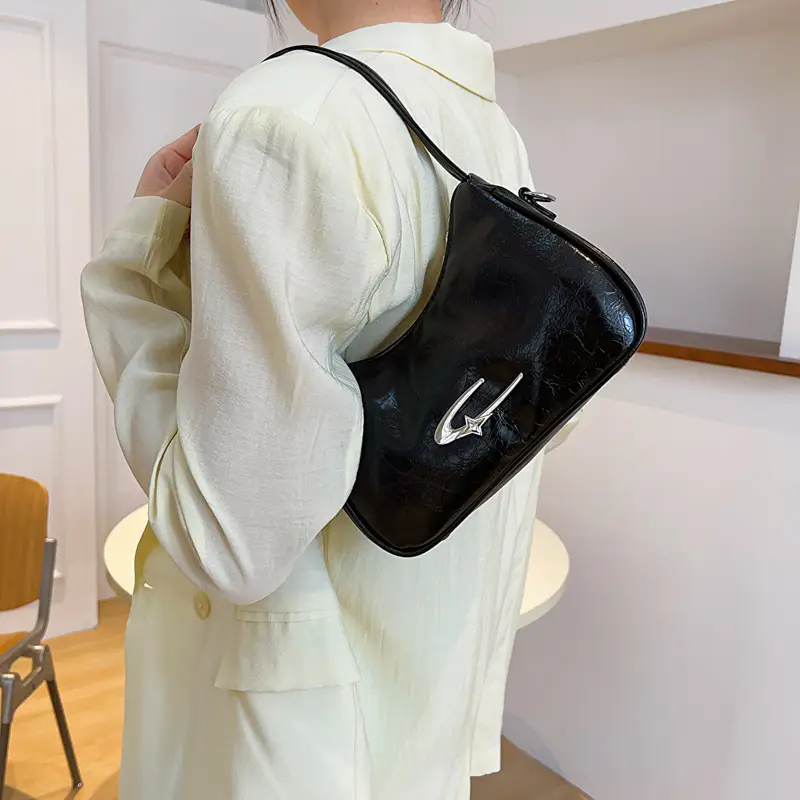 Black Leather Shoulder Bag for Women 2023 - Image 6