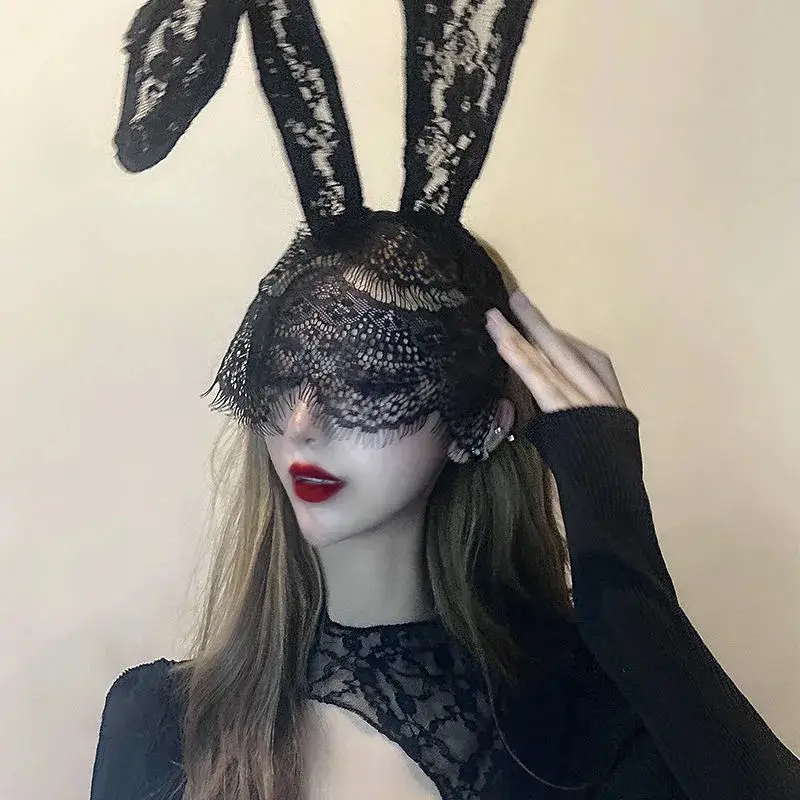 Black Lace Masquerade Cat Headband for Halloween Party — feature 3
