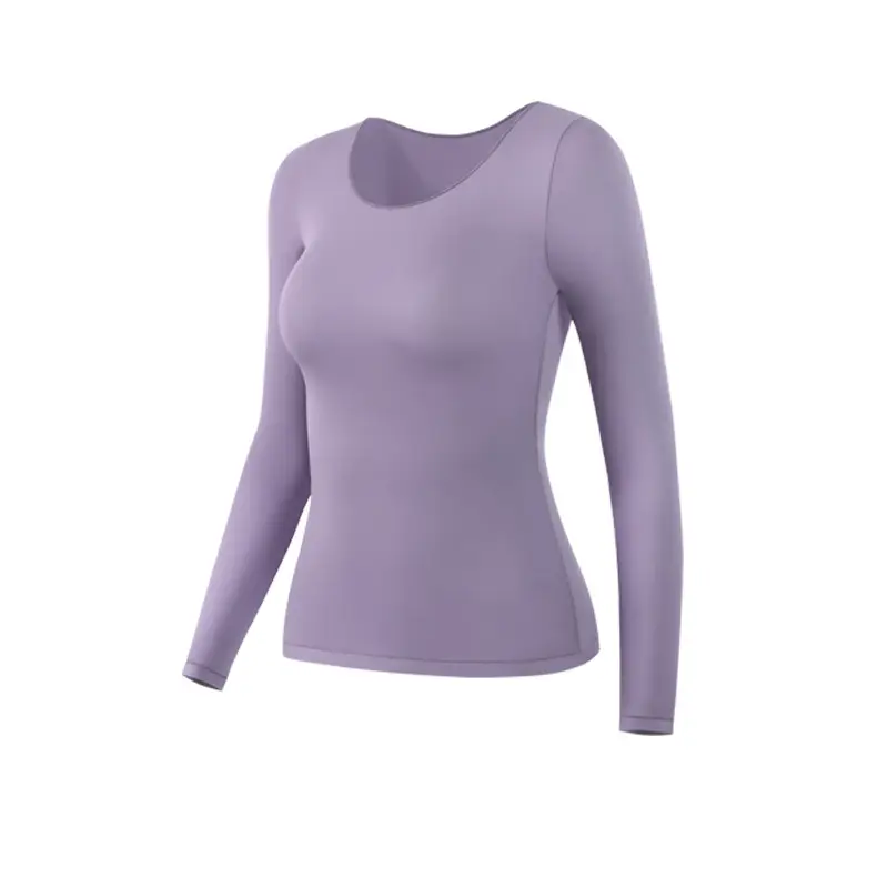 Hyaluronic Acid Thermal Underwear Women's Ultra-thin Base Shirt Skin-beautifying Muscle Base Clothes Heating Autumn Clothes Autumn Pants suit Autumn and Winter