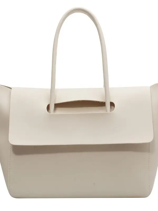 Korean Style Leather Tote Bag Brown Large Capacity