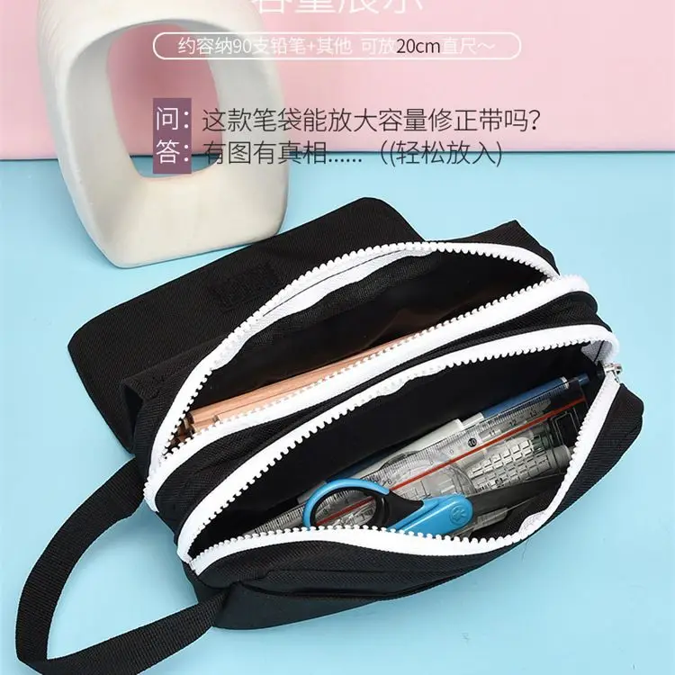Classic Pencil Case Black Large Capacity High School Student - Image 6