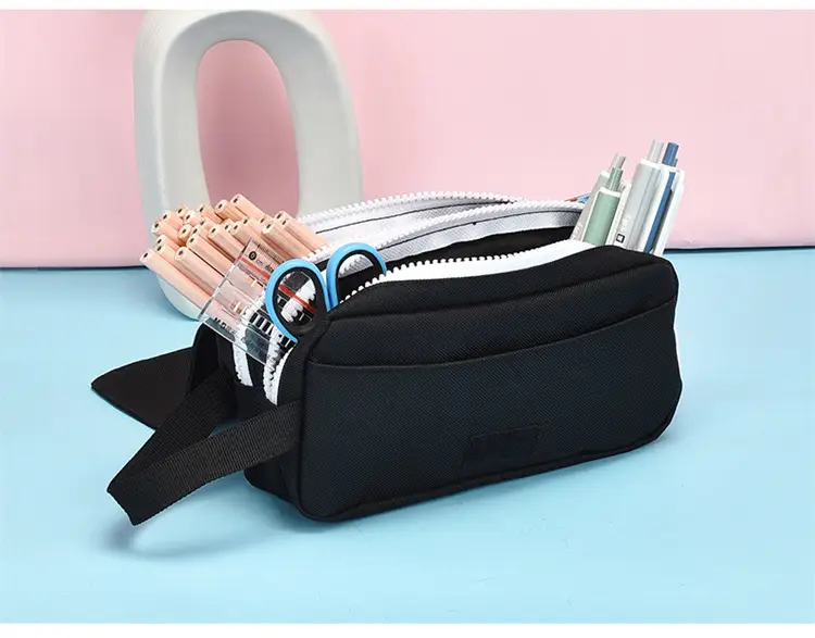 Classic Pencil Case Black Large Capacity High School Student — feature 12