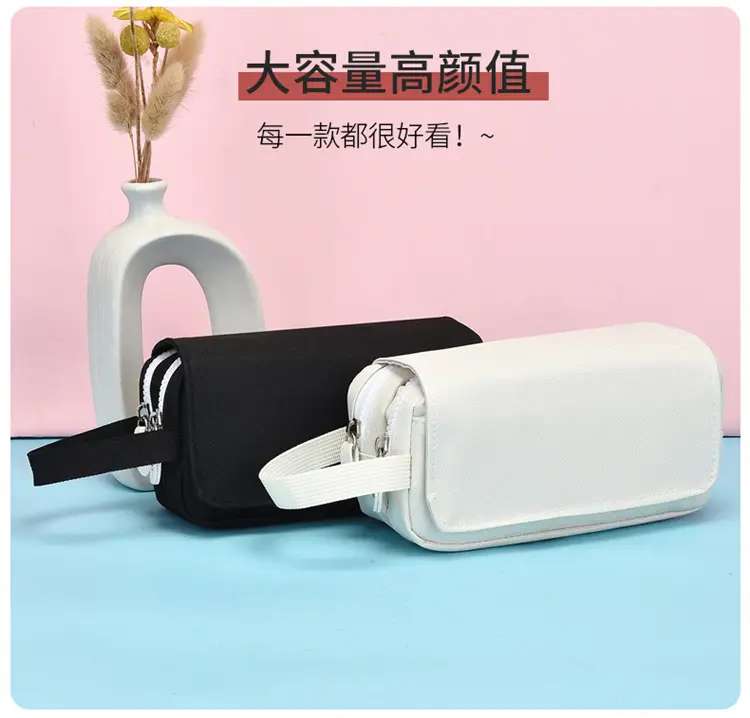 Classic Pencil Case Black Large Capacity High School Student — feature 7