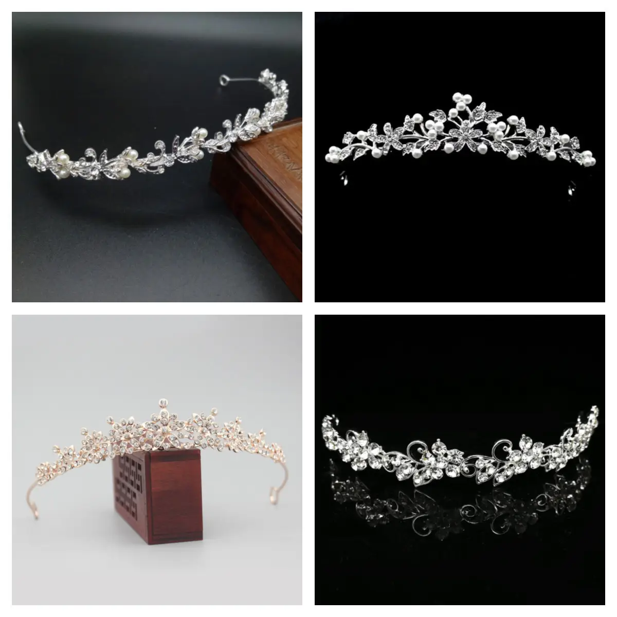 Bridal Diamond Crown Tiara with Rhinestones - Image 8