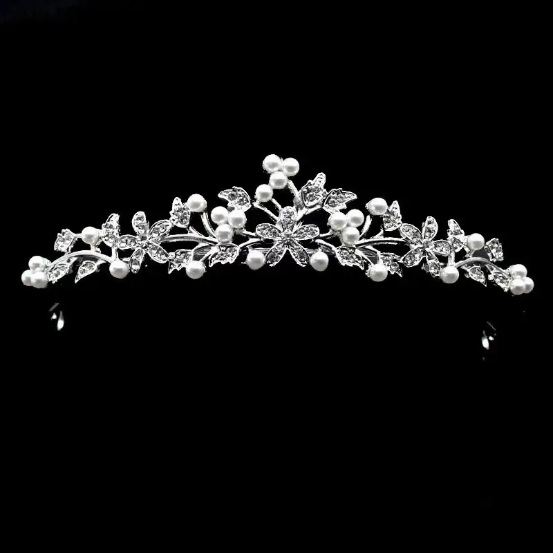 Bridal Diamond Crown Tiara with Rhinestones — feature 4