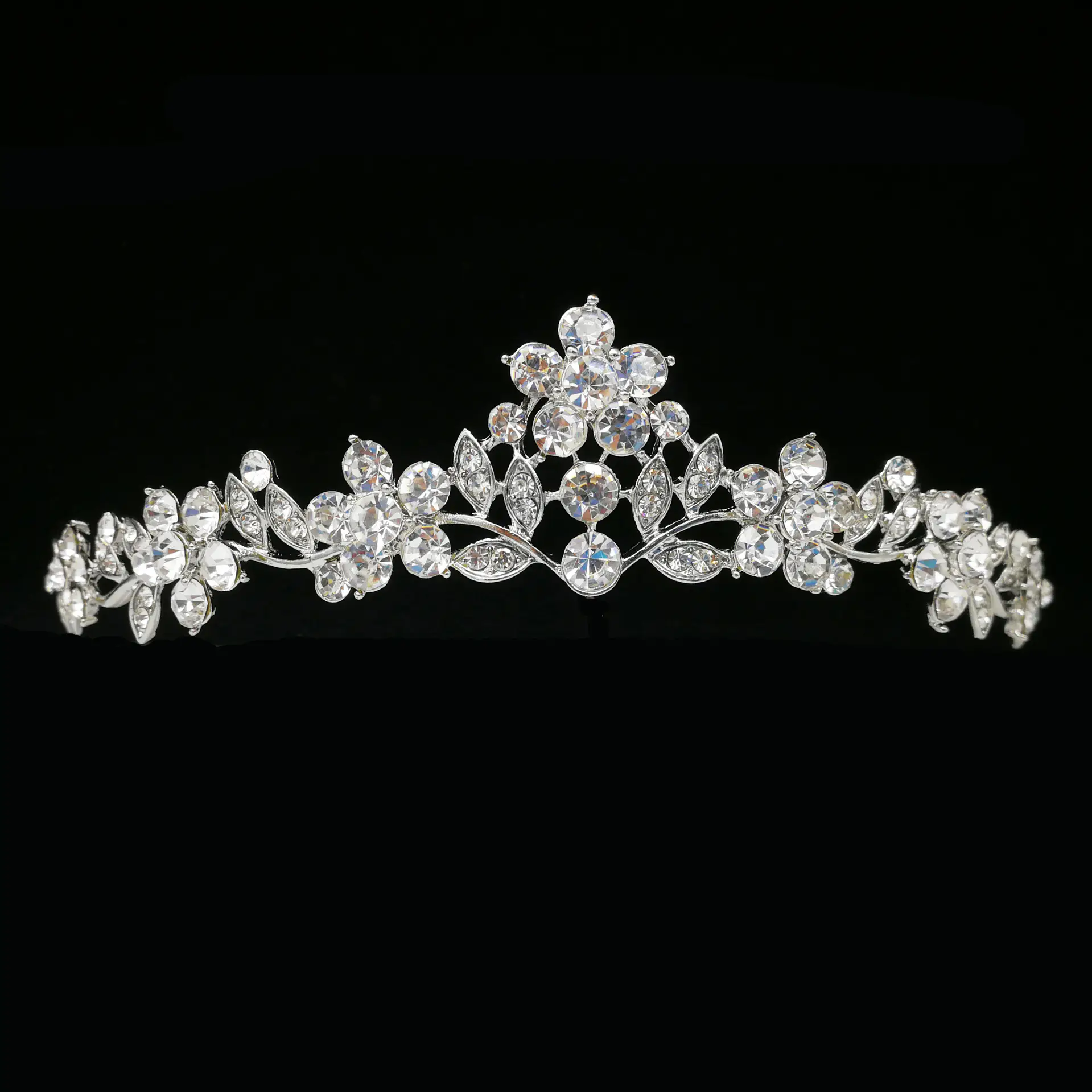 Bridal Diamond Crown Tiara with Rhinestones — feature 7