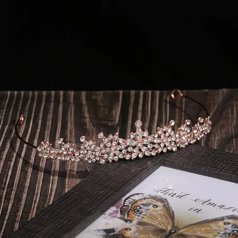 Bridal Diamond Crown Tiara with Rhinestones - Image 2