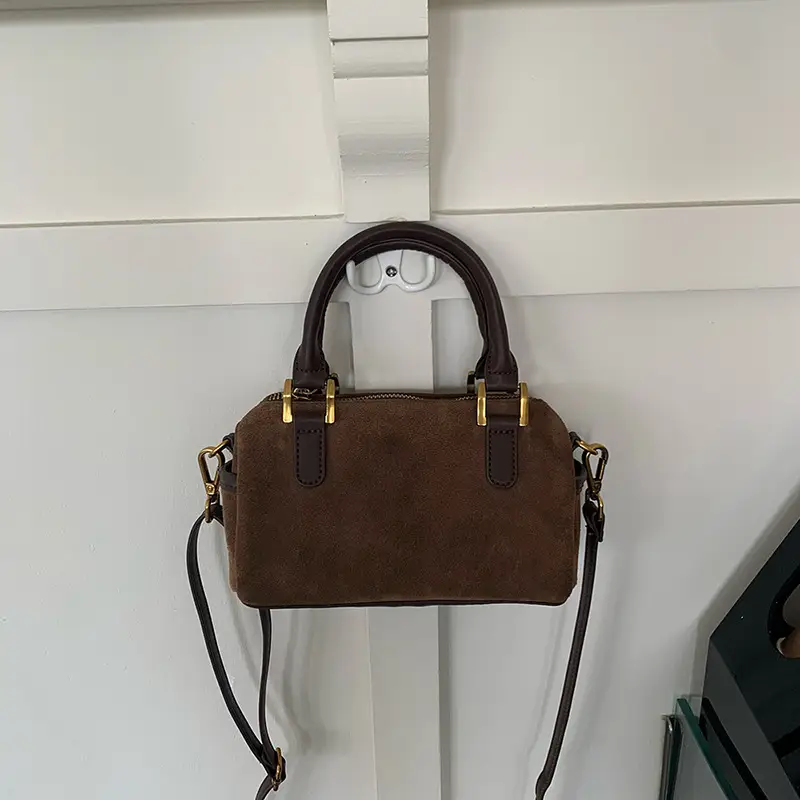 Korean Style Suede Shoulder Crossbody Bag Brown - Image 5