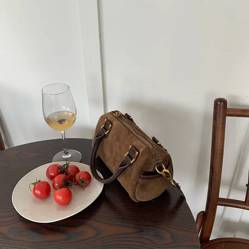 Korean Style Suede Shoulder Crossbody Bag Brown — feature 2