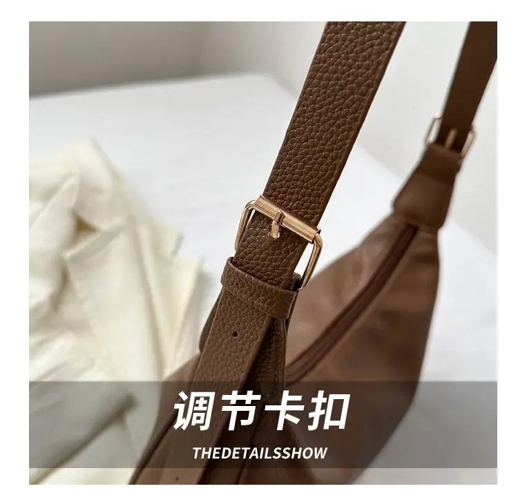 Vintage Black Crossbody Bag with Wide Strap — feature 5