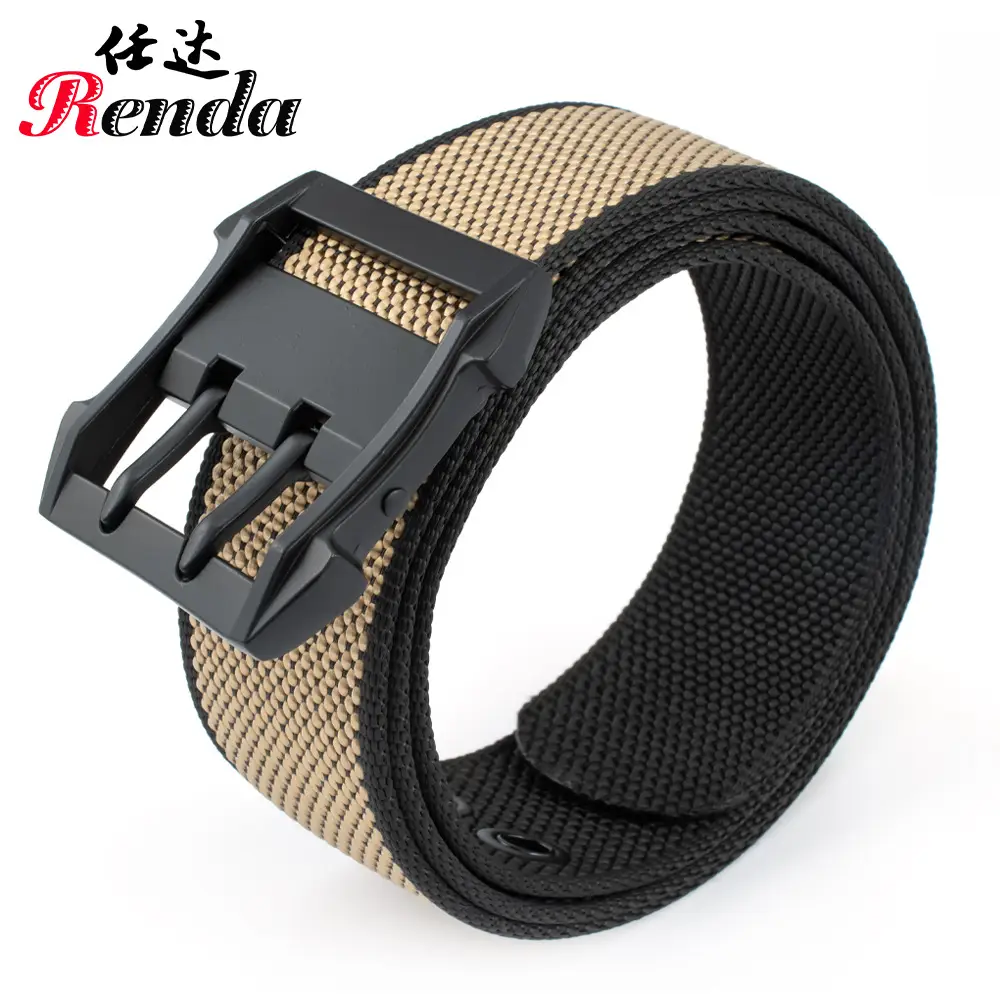 Men's Nylon Belt with Double Pin Buckle Black - Image 7