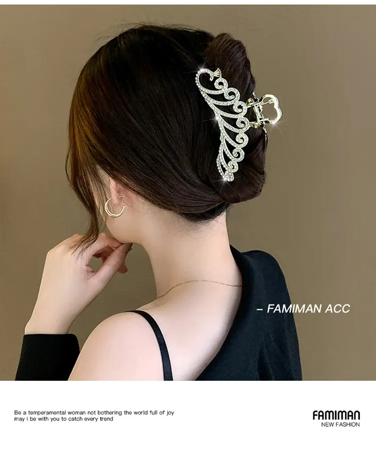 Gold Pearl Hair Clip for Women Large Size — feature 5