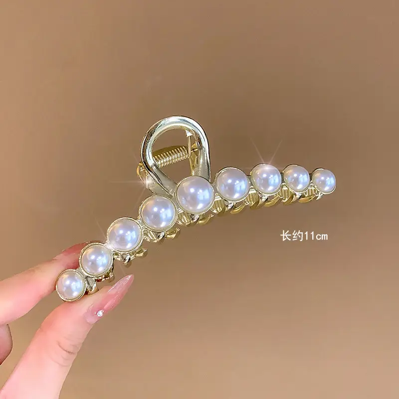 Gold Pearl Hair Clip for Women Large Size - Image 17