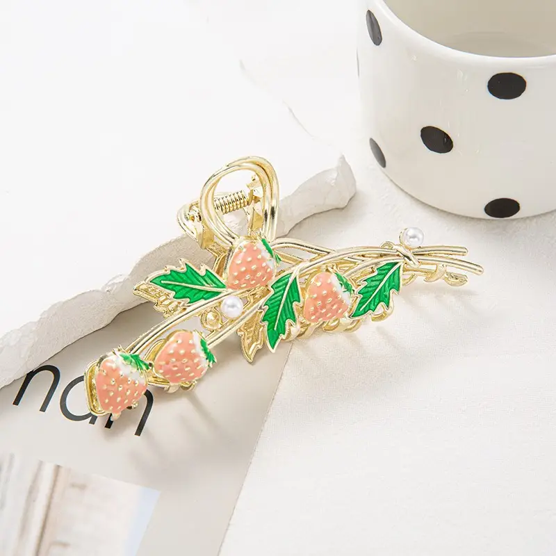 Gold Pearl Hair Clip for Women Large Size - Image 2