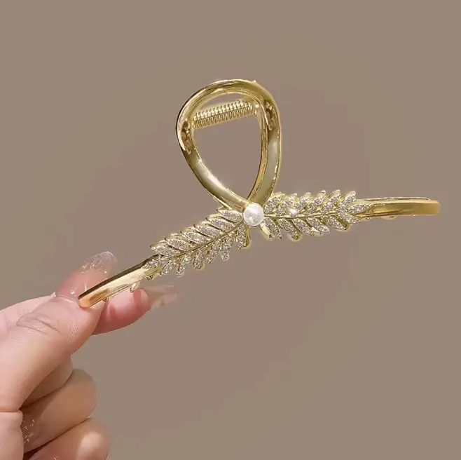 Gold Pearl Hair Clip for Women Large Size - Image 21