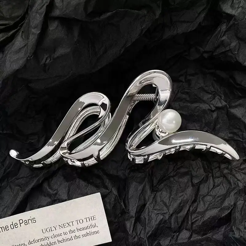 Gold Pearl Hair Clip for Women Large Size - Image 23