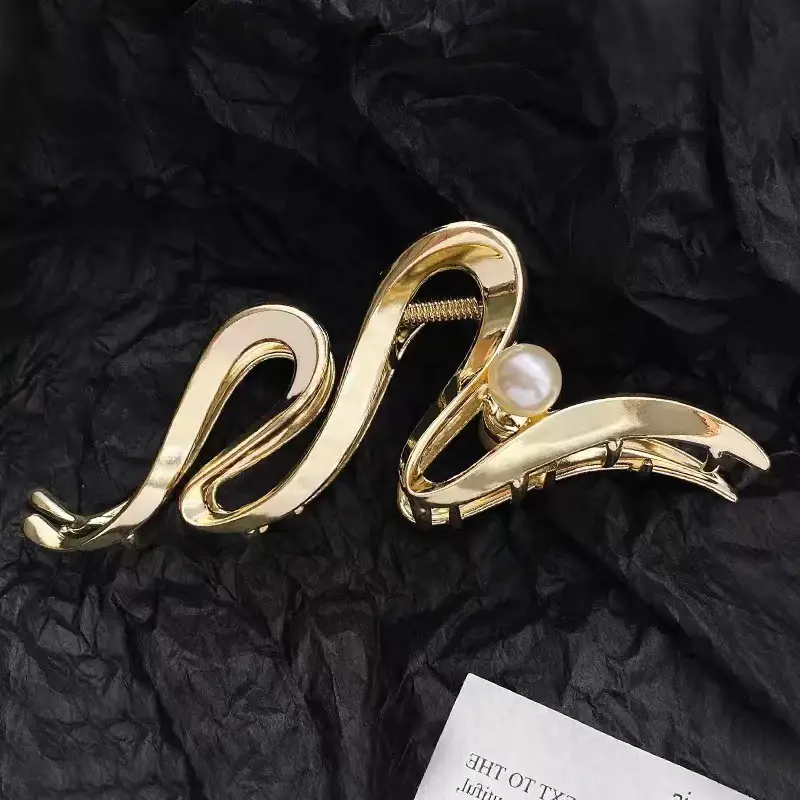 Gold Pearl Hair Clip for Women Large Size - Image 24
