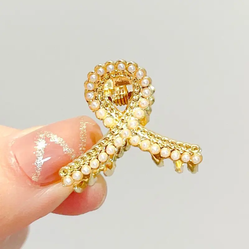 Gold Pearl Hair Clip for Women Large Size - Image 31