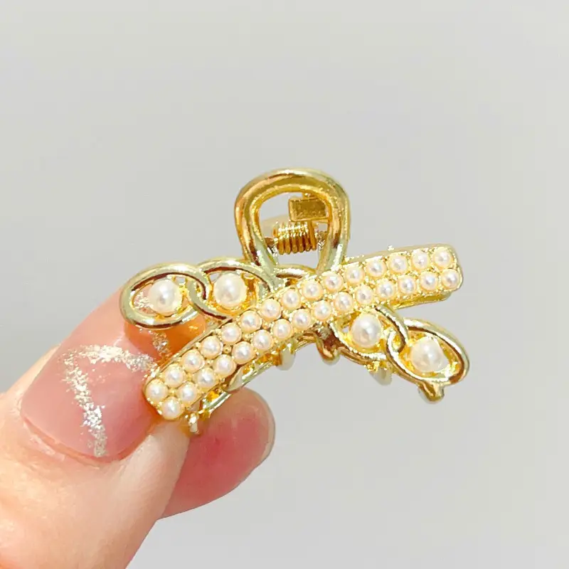 Gold Pearl Hair Clip for Women Large Size - Image 38