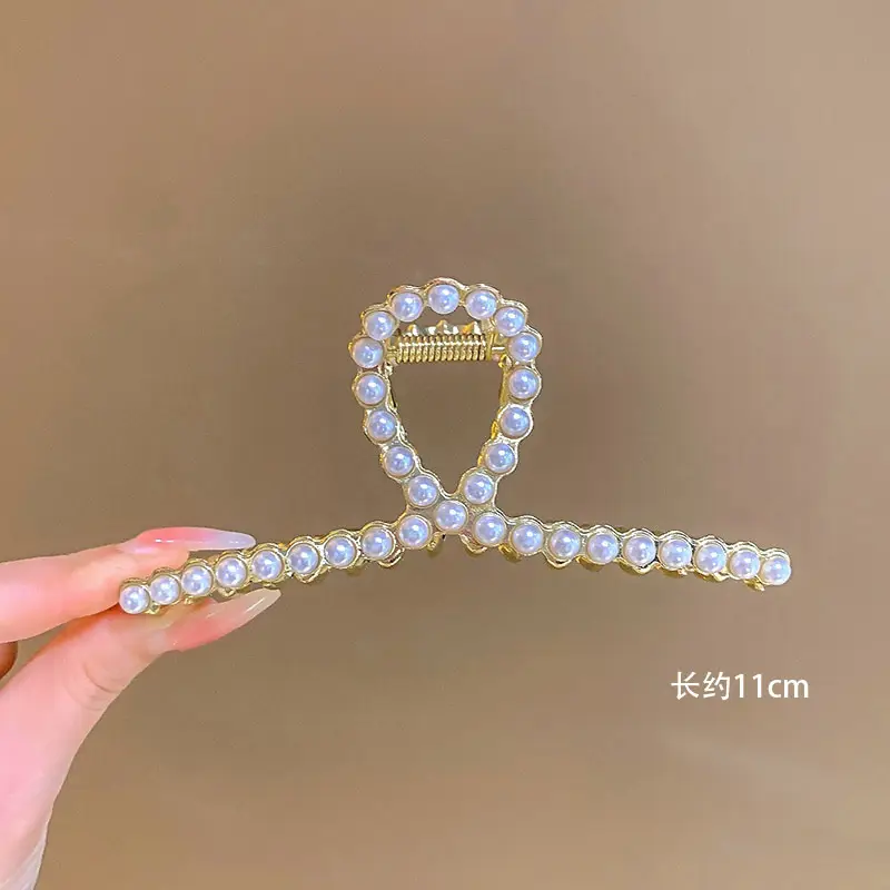 Gold Pearl Hair Clip for Women Large Size - Image 9