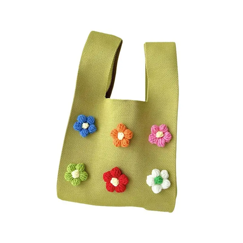 Korean Style Flower Knitted Shoulder Bag - Image 10