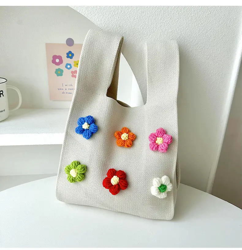 Korean Style Flower Knitted Shoulder Bag — feature 12