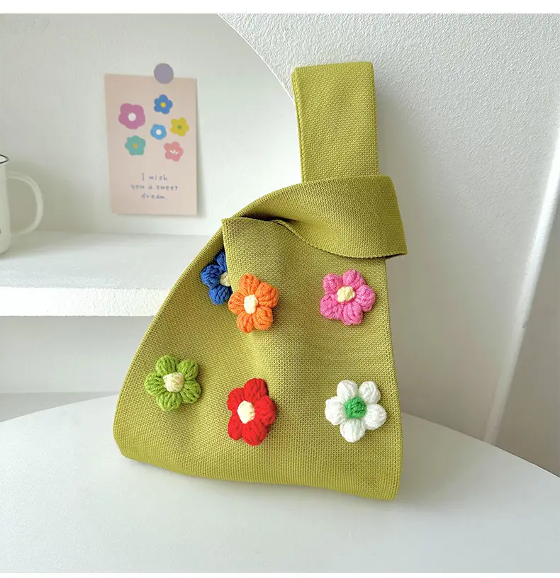 Korean Style Flower Knitted Shoulder Bag — feature 13