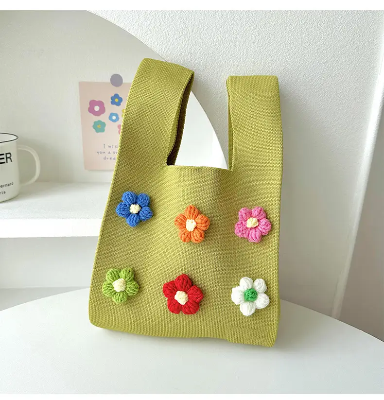 Korean Style Flower Knitted Shoulder Bag — feature 14