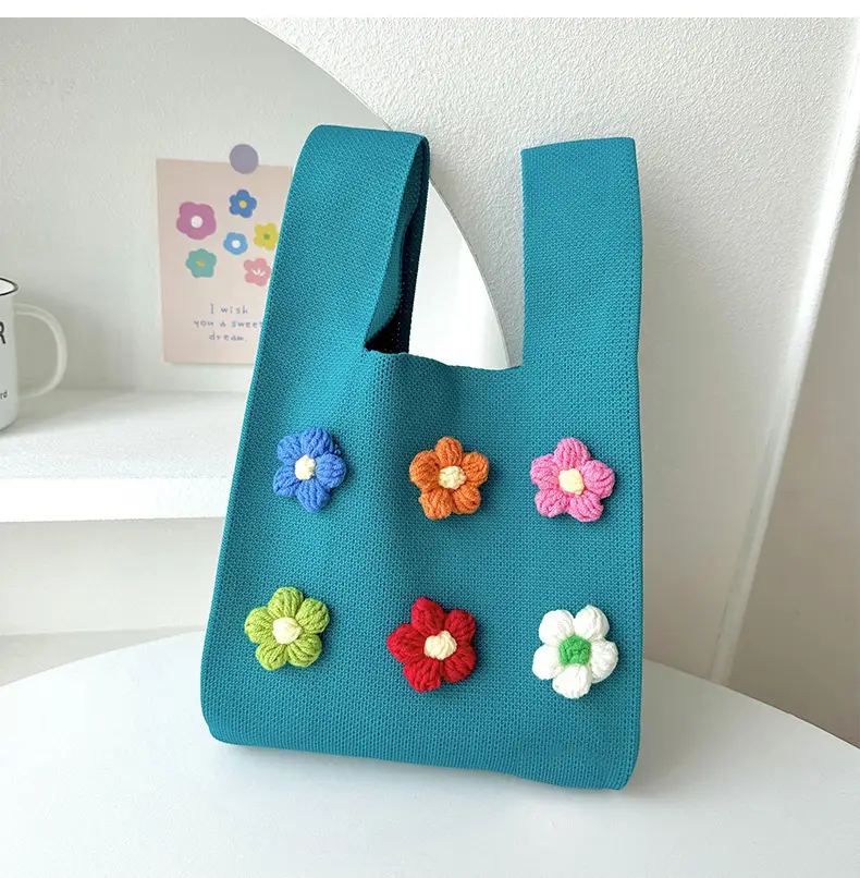 Korean Style Flower Knitted Shoulder Bag — feature 15