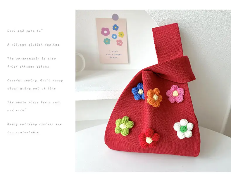 Korean Style Flower Knitted Shoulder Bag — feature 16