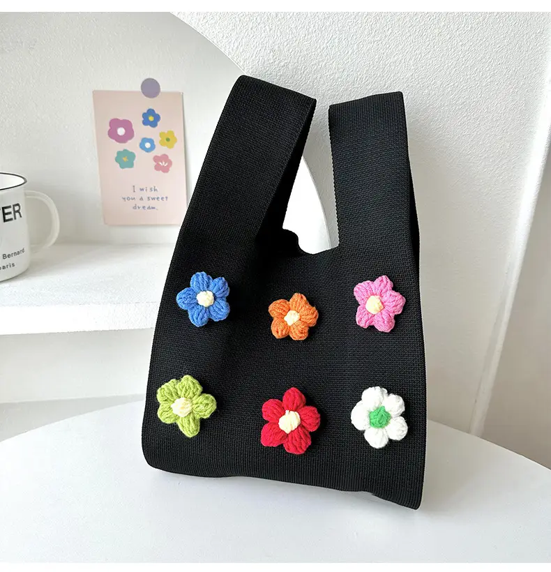 Korean Style Flower Knitted Shoulder Bag — feature 19