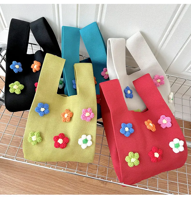 Korean Style Flower Knitted Shoulder Bag — feature 20