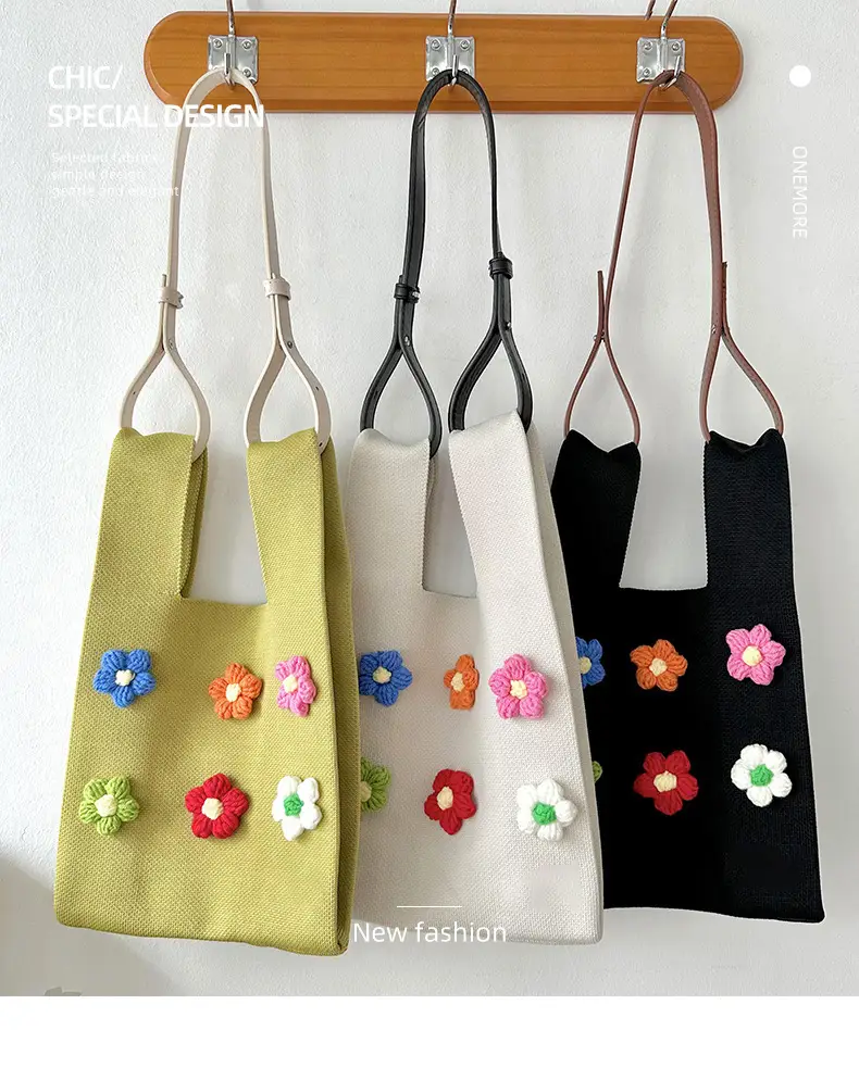 Korean Style Flower Knitted Shoulder Bag — feature 4