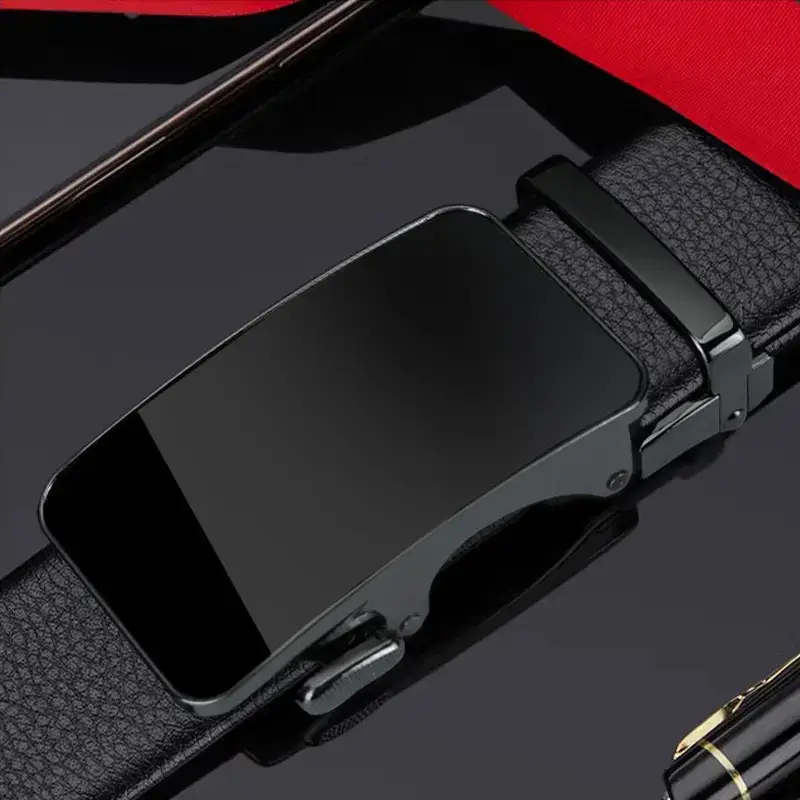 Men's Automatic Buckle Belt Black Casual Business All Match - Image 3