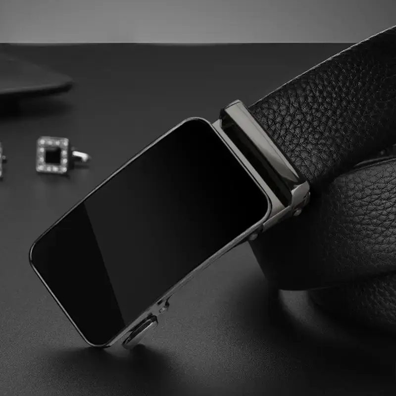 Men's Automatic Buckle Belt Black Casual Business All Match - Image 4