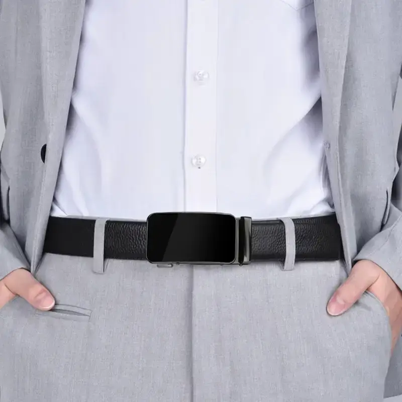 Men's Automatic Buckle Belt Black Casual Business All Match - Image 5