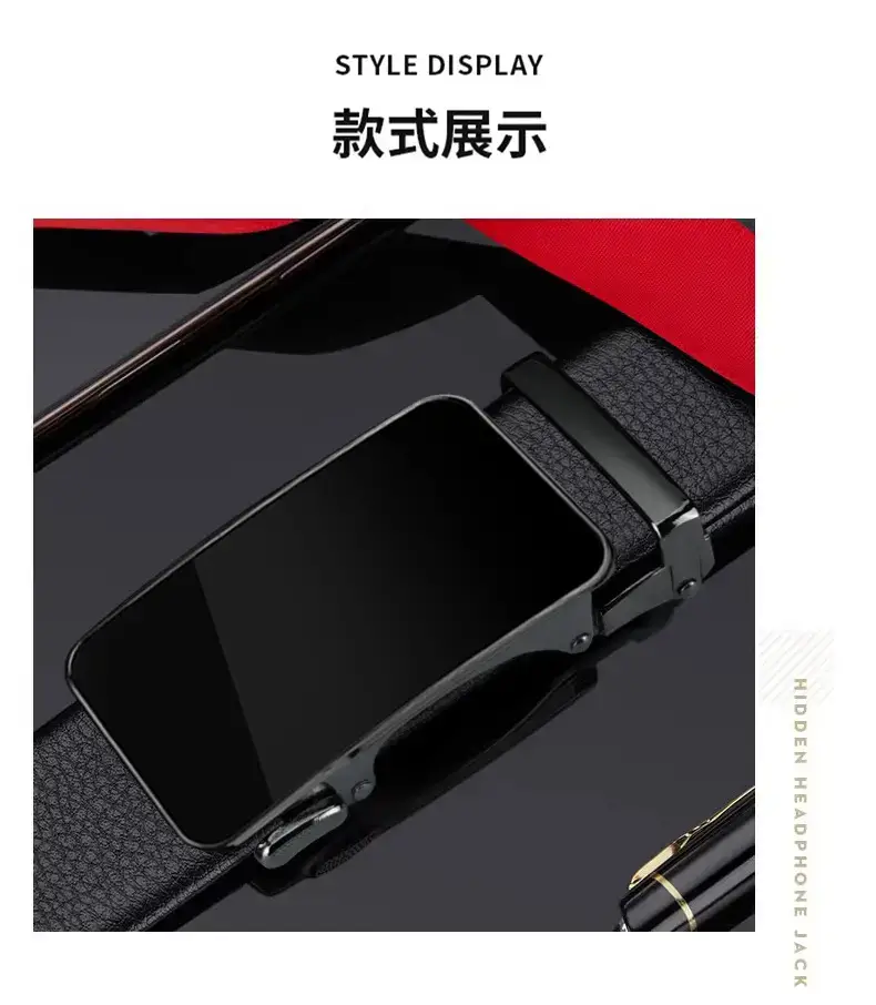 Men's Automatic Buckle Belt Black Casual Business All Match — feature 10