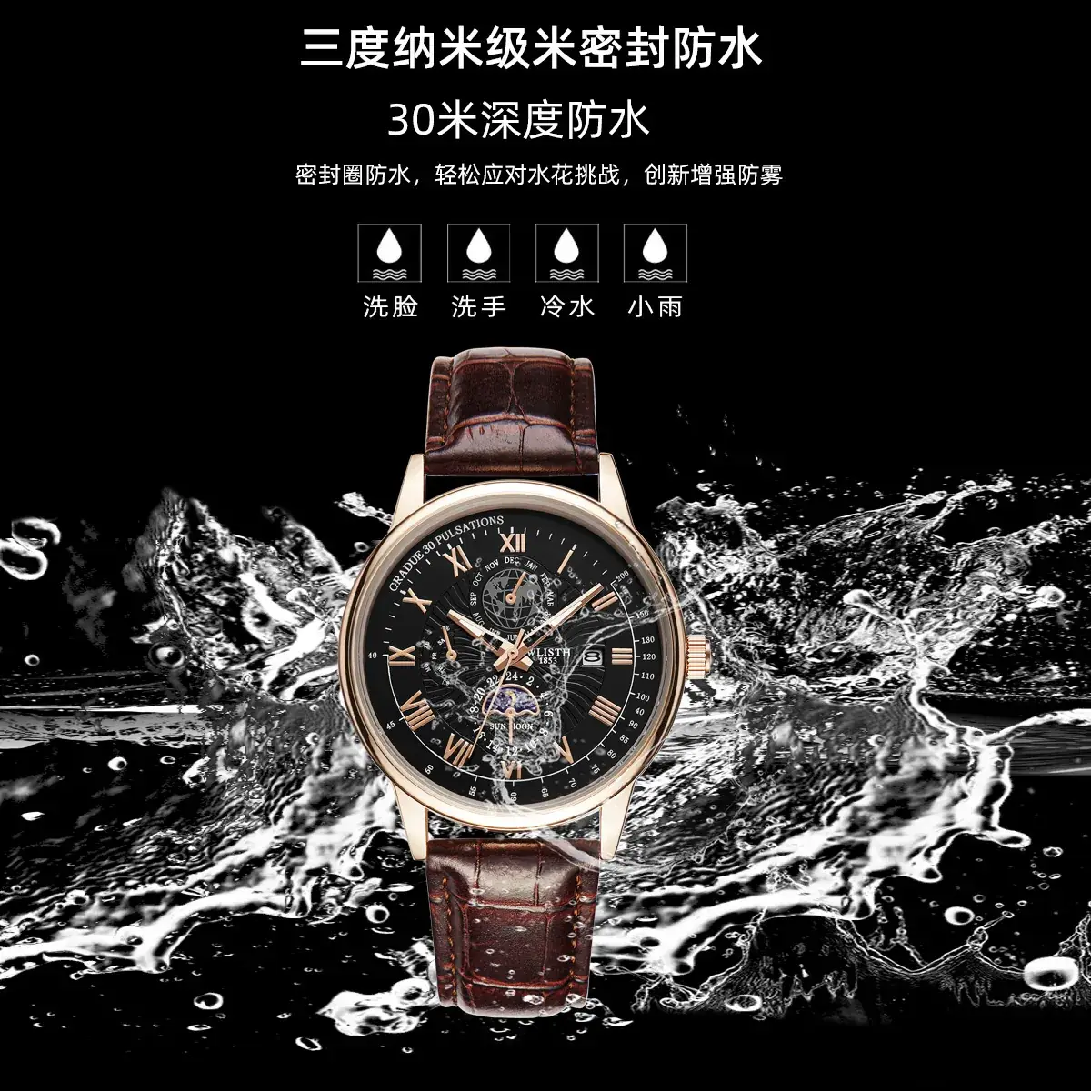 Elegant Men's Quartz Watch Waterproof Business Belt - Image 11