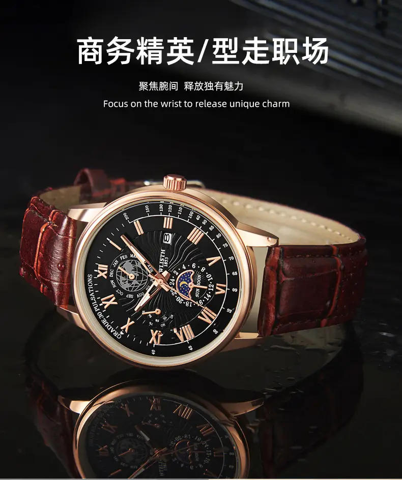 Elegant Men's Quartz Watch Waterproof Business Belt — feature 14